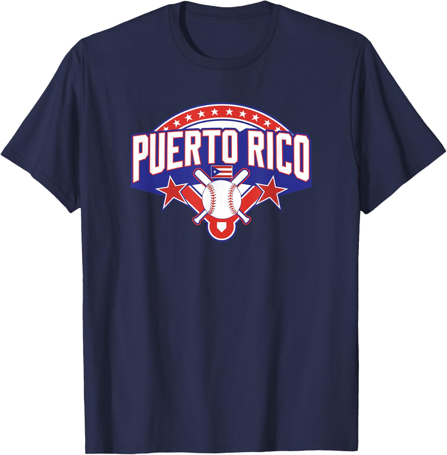 Puerto Rico Baseball Puerto Rican Flag T-Shirt - T-Shirt | Navy
