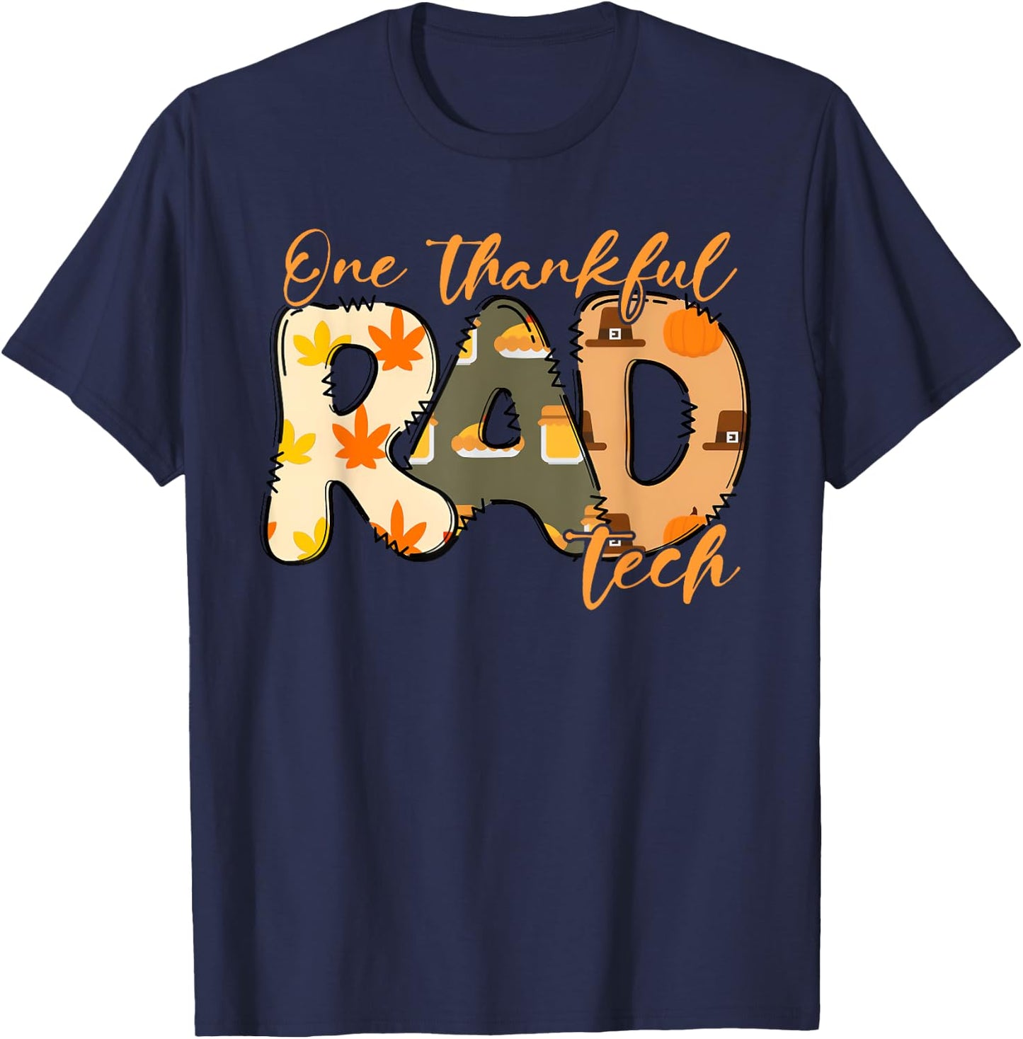 Thanksgiving Radiology One Thankful Rad Tech Medical Student T-Shirt - T-Shirt | Navy