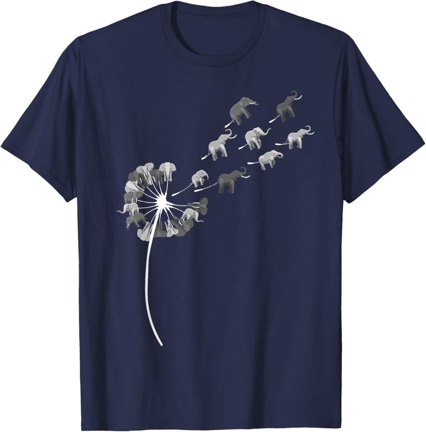 Dandelion Elephants Stuff for Elephant Lover | Elephant T-Shirt - T-Shirt | Navy