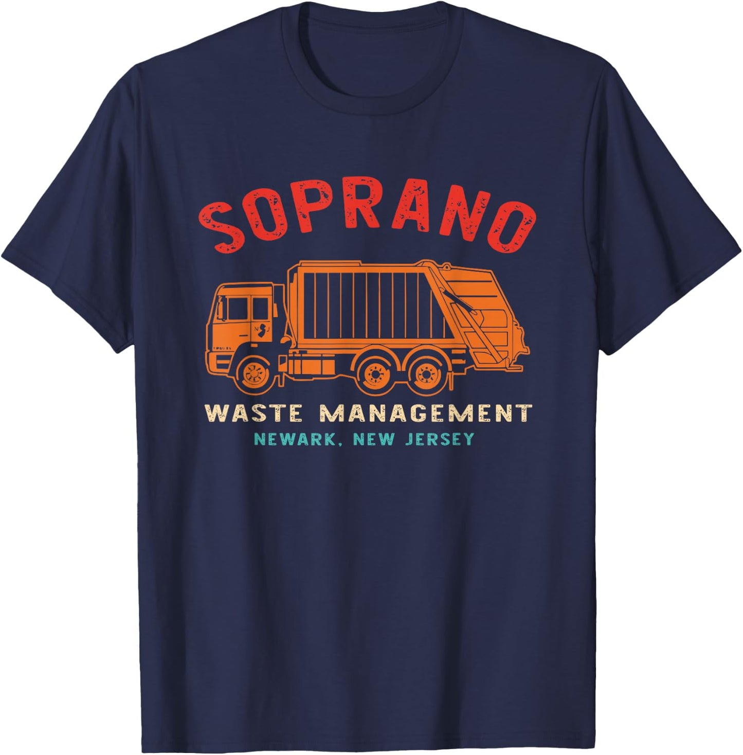 Soprano Waste Management Newark New Jersey Retro T-Shirt - T-Shirt | Navy