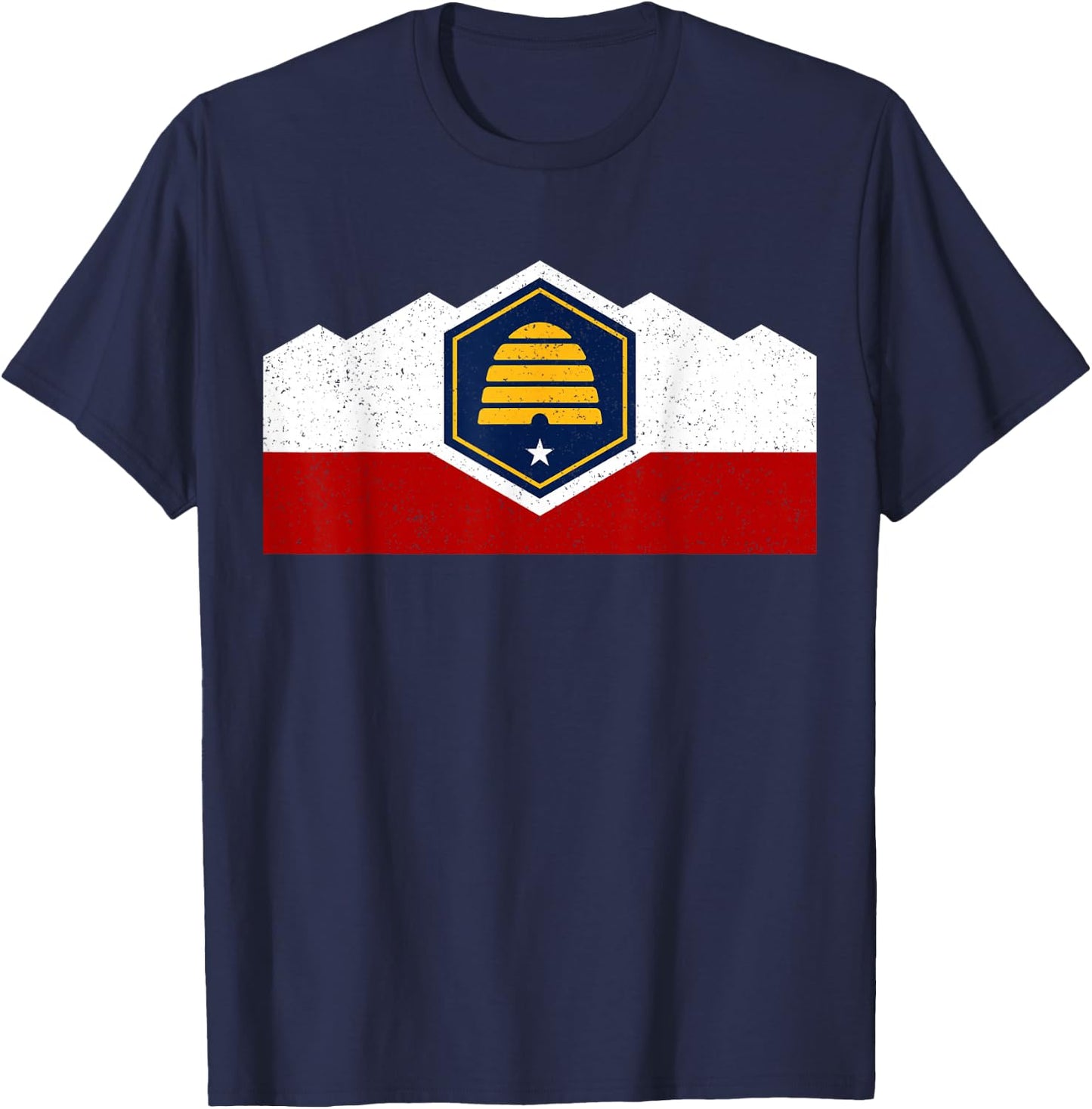 State Flag of Utah New 2024 Beehive Design T-Shirt - T-Shirt | Navy