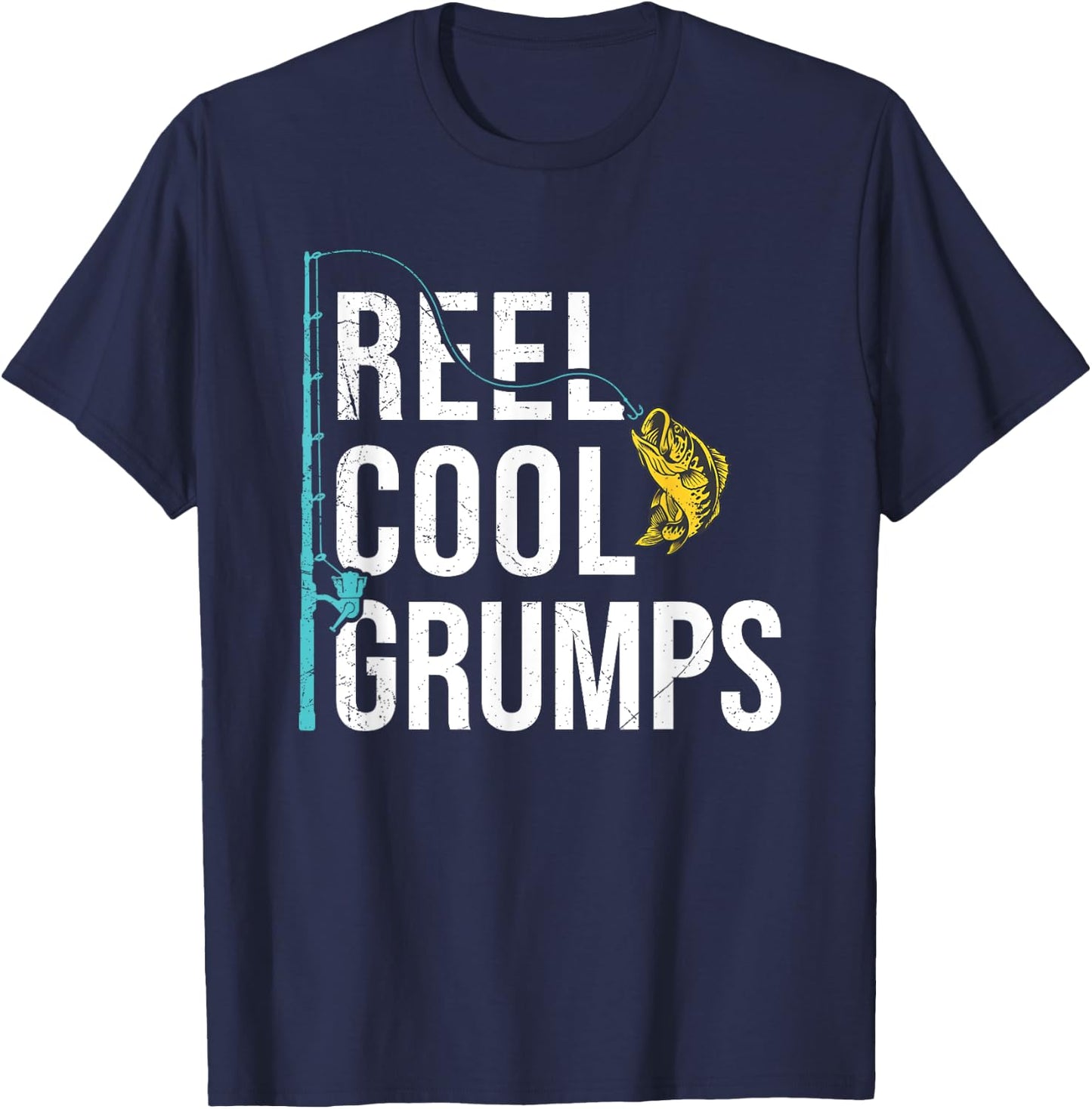 Reel Cool Grumps Fishing Shirt Funny Father's Day T-Shirt - T-Shirt | Navy
