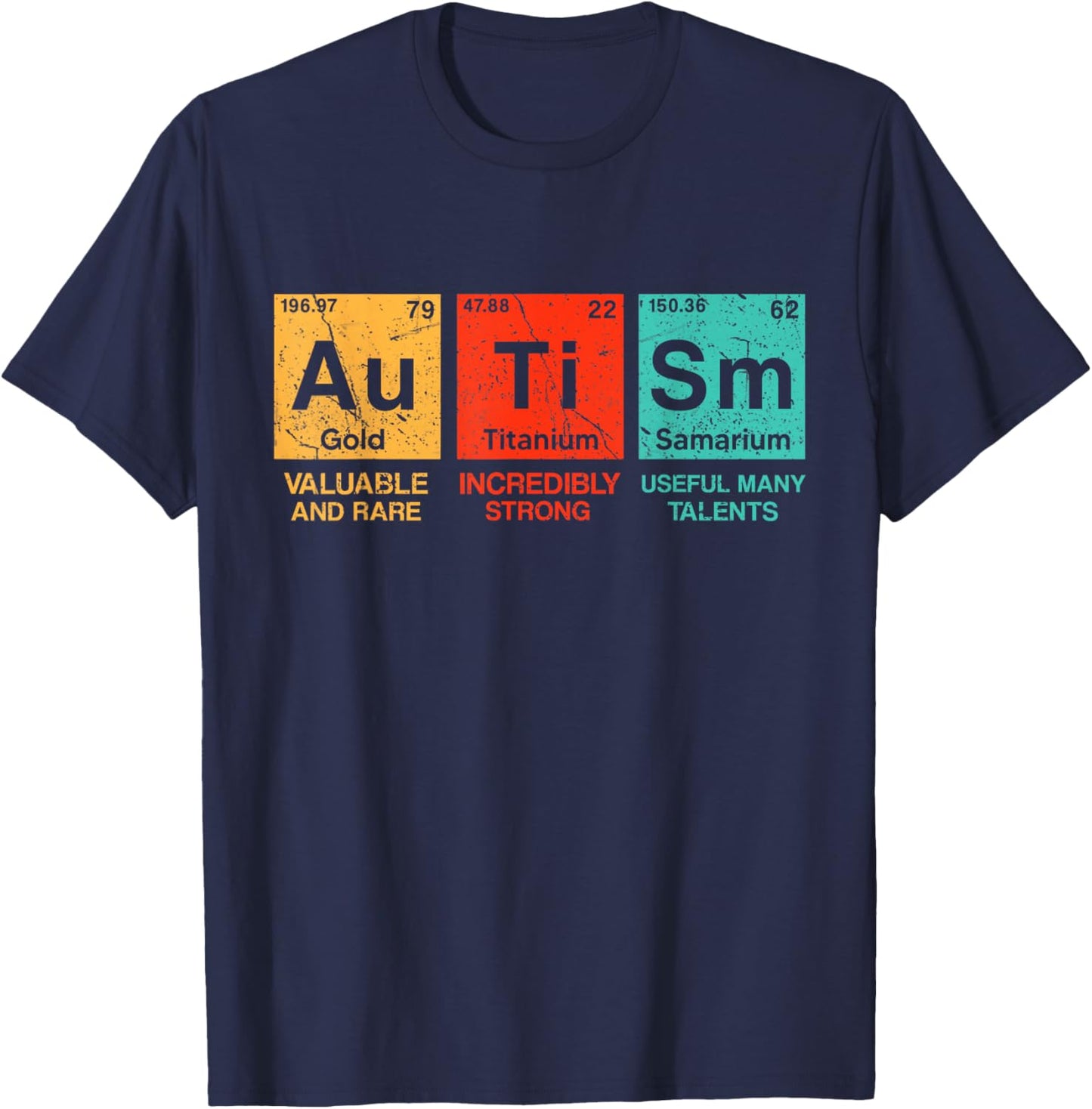 Autism Elements Periodic Table Awareness ASD Men Women Kids T-Shirt - T-Shirt | Navy