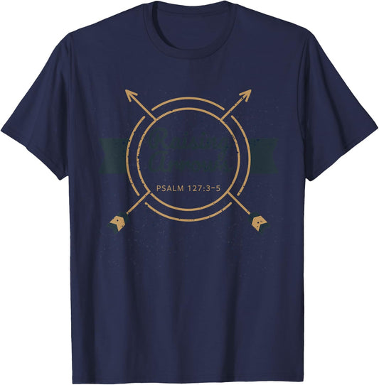 Christian Dad Raising Arrows Raising Godly Children T-Shirt - T-Shirt | Navy
