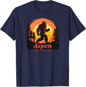 Aspen Colorado Bigfoot Sasquatch T-Shirt - T-Shirt | Navy