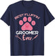 Dog Grooming Best Fluffing Groomer Ever Dog Groomer Heart Men Women Kids T-Shirt - T-Shirt | Navy