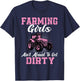 Farm Girls Aren't Afraid to Get Dirty Funny Farming Tractor T-Shirt - T-Shirt | Navy