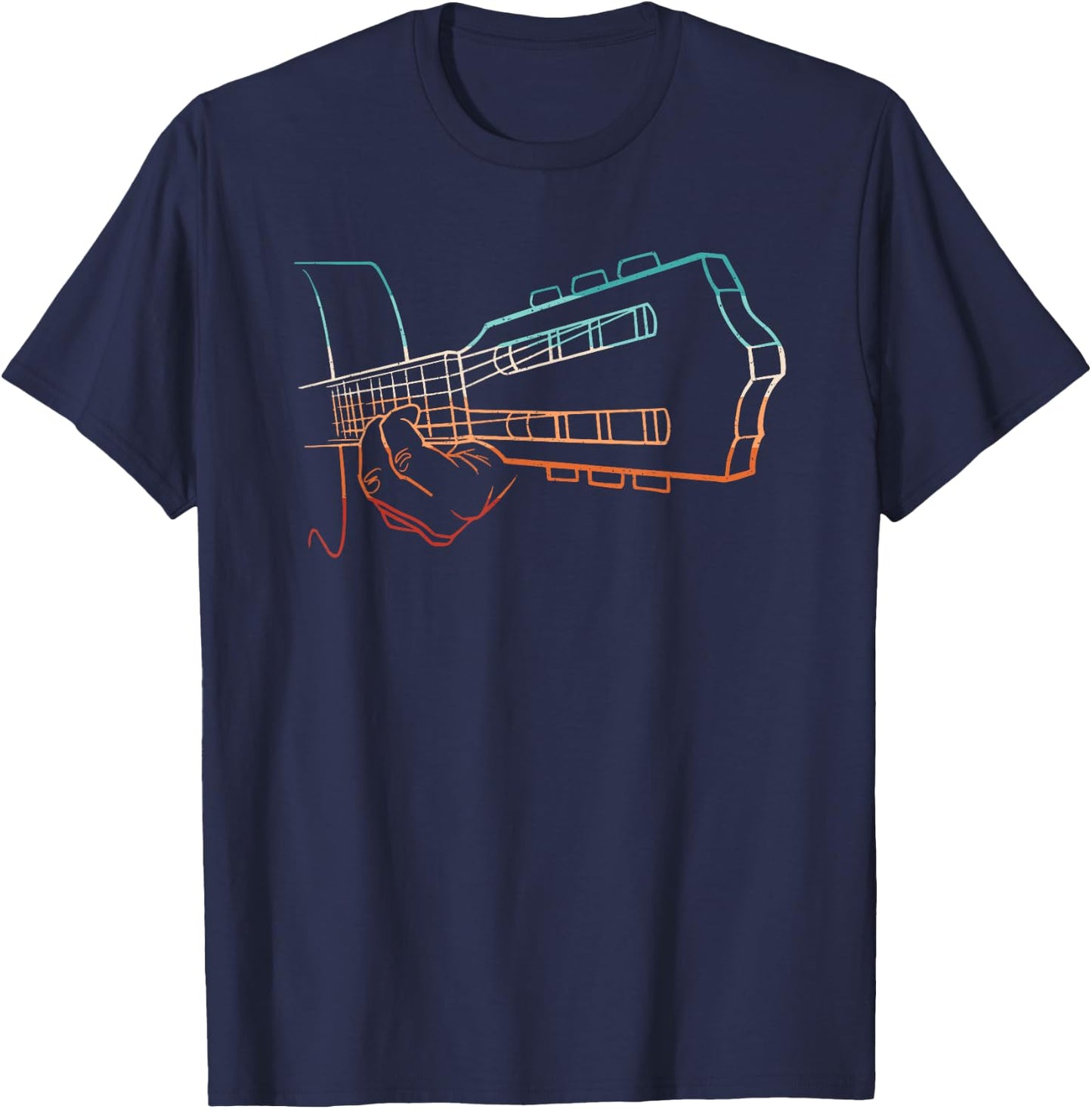 Retro Acoustic Guitar Guitar Lover T-Shirt - T-Shirt | Navy