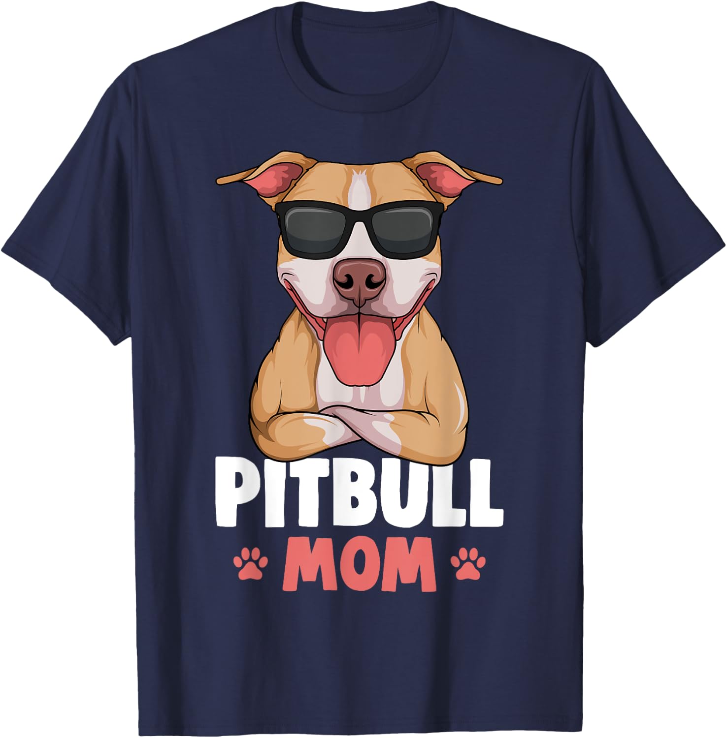 Pitbull Mom Pittie Dog Women T-Shirt - T-Shirt | Navy