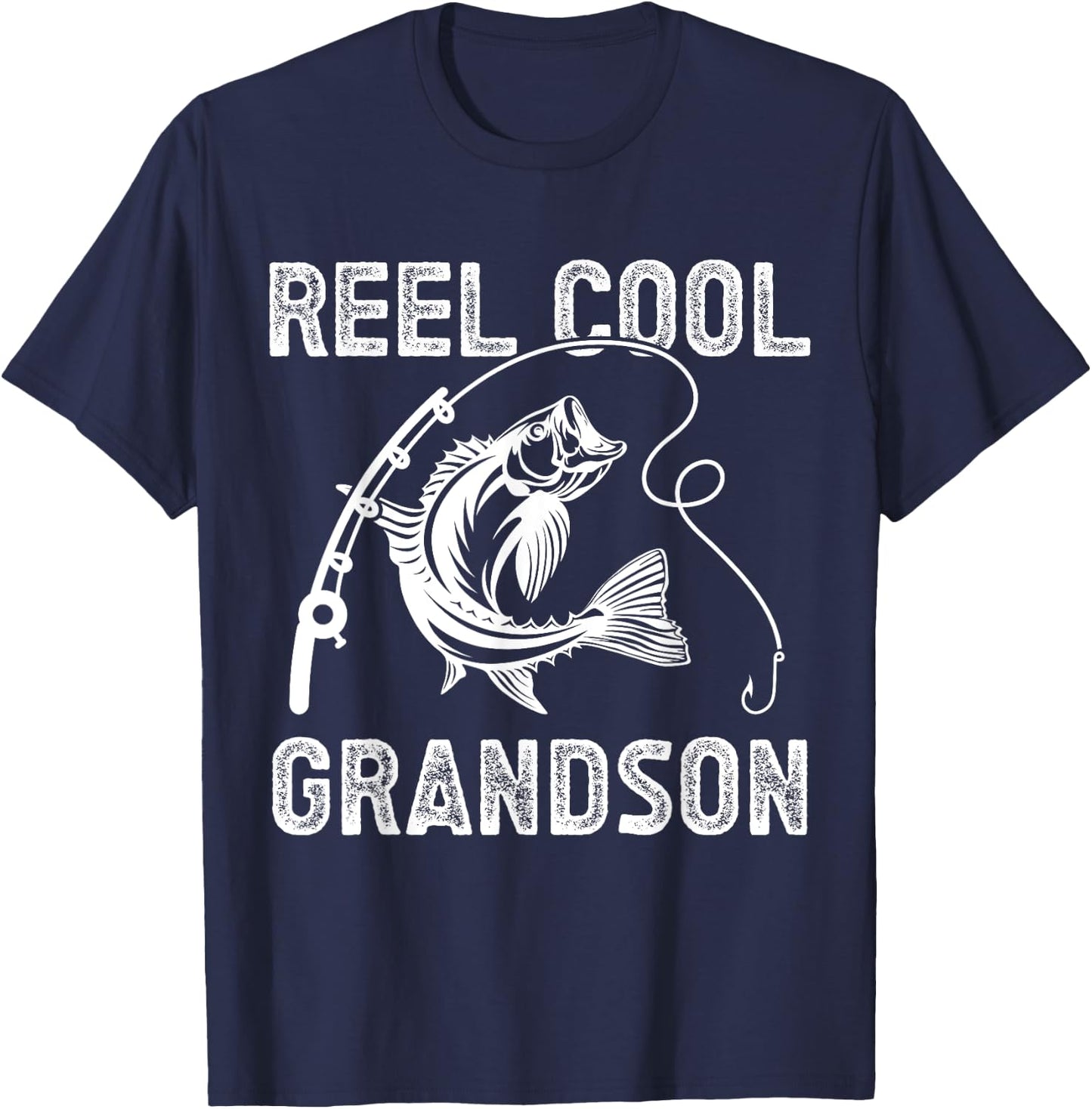 Reel Cool Grandson Fishing for Fisherman Father's Day T-Shirt - T-Shirt | Navy