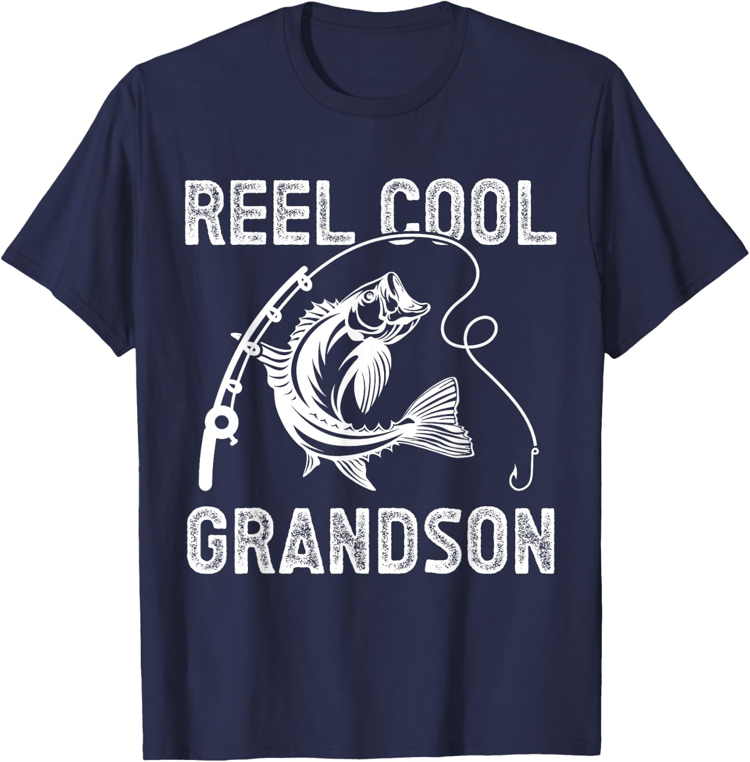 Reel Cool Grandson Fishing for Fisherman Father's Day T-Shirt - T-Shirt | Navy