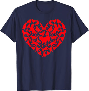 Funny Love Heart Siberian Husky Dog Valentine's Day Men Women Kids T-Shirt - T-Shirt | Navy