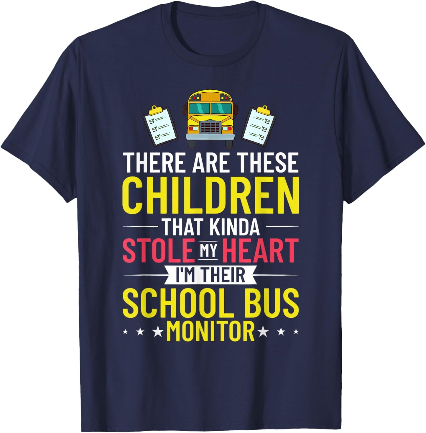 Bus Monitor School Bus Attendant Assistant Appreciation T-Shirt - T-Shirt | Navy