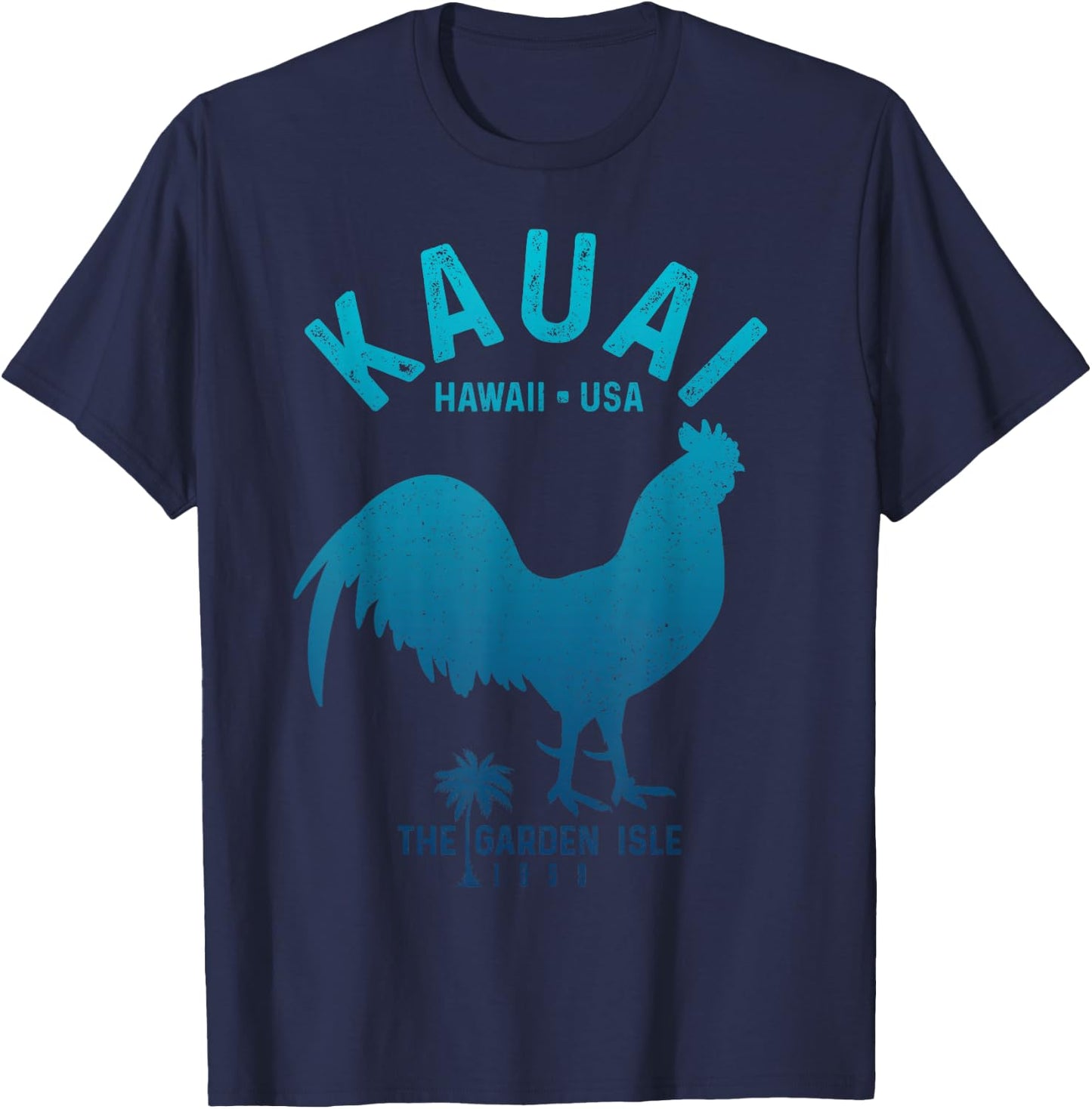 Kauai 1959 The Garden Isle Chicken Hawaii Vintage Hawaiian T-Shirt - T-Shirt | Navy