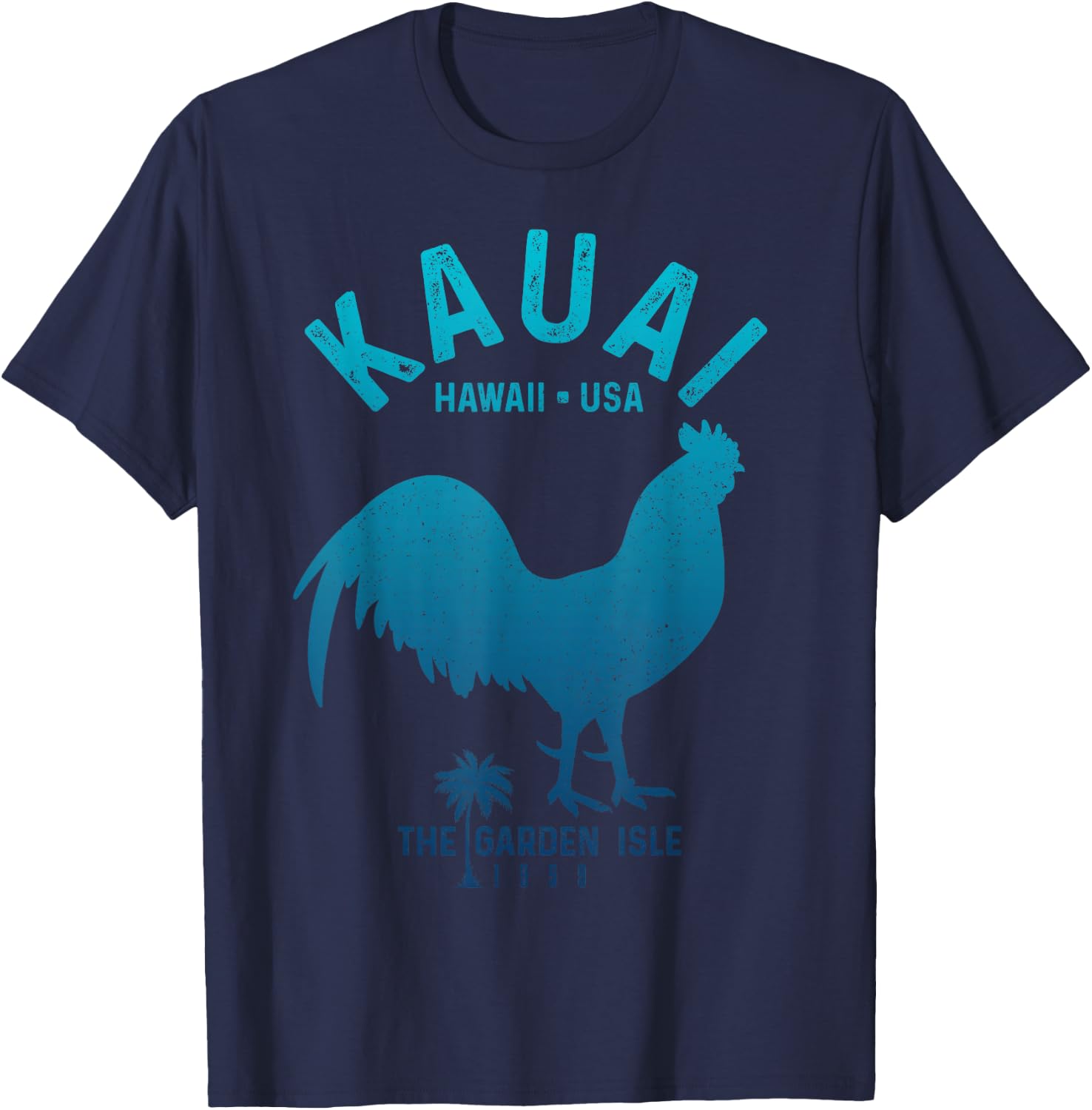 Kauai 1959 The Garden Isle Chicken Hawaii Vintage Hawaiian T-Shirt - T-Shirt | Navy