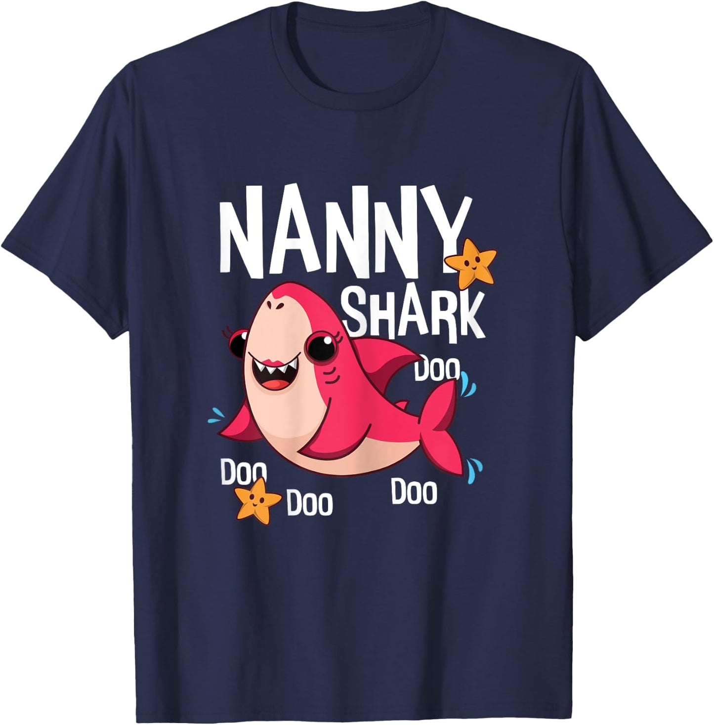 Cute Kawaii Shark Nanny Mom Mama Mommy Mother's Day T-Shirt - T-Shirt | Navy