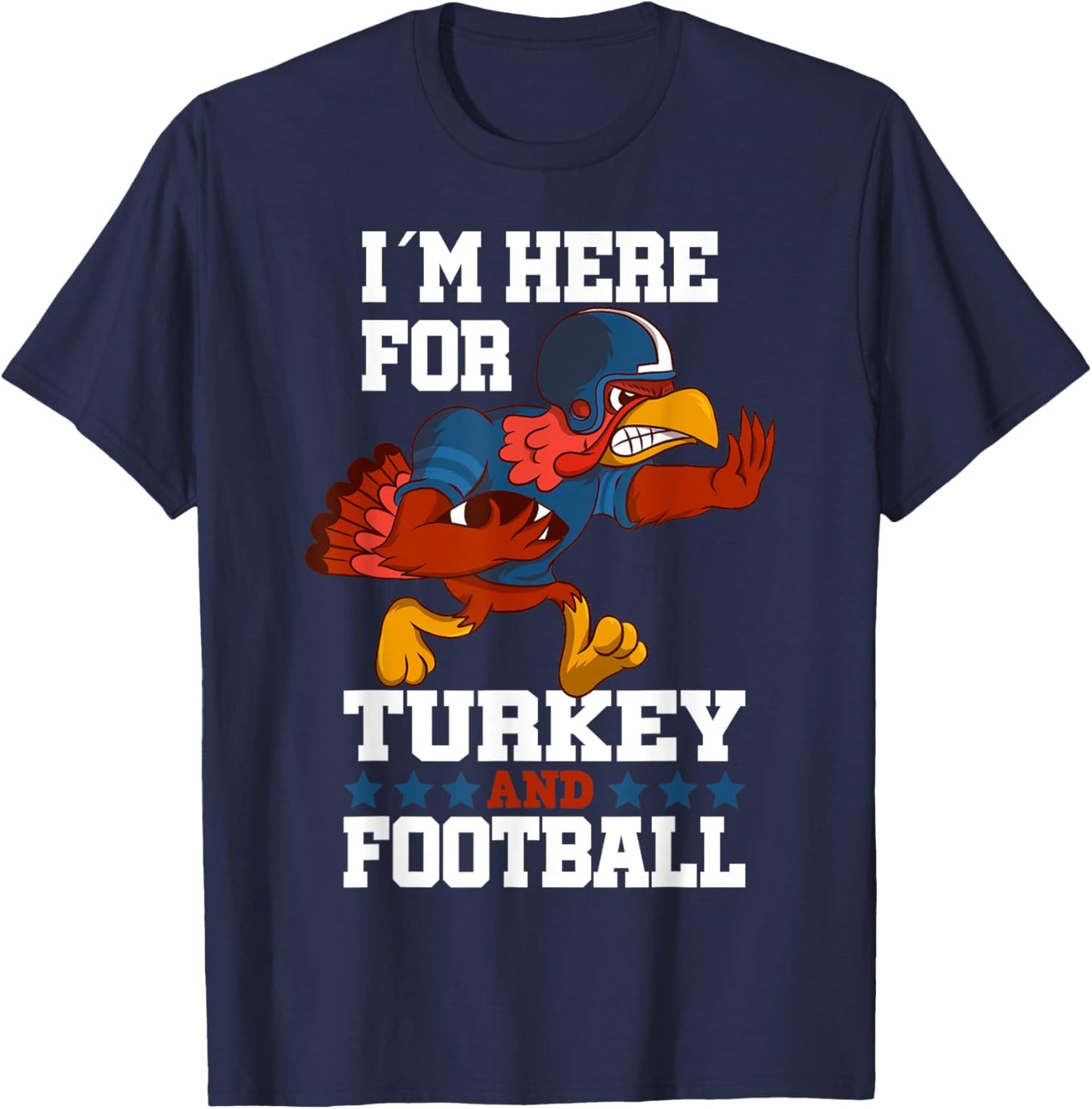 Thanksgiving Turkey and Football T-Shirt - T-Shirt | Navy
