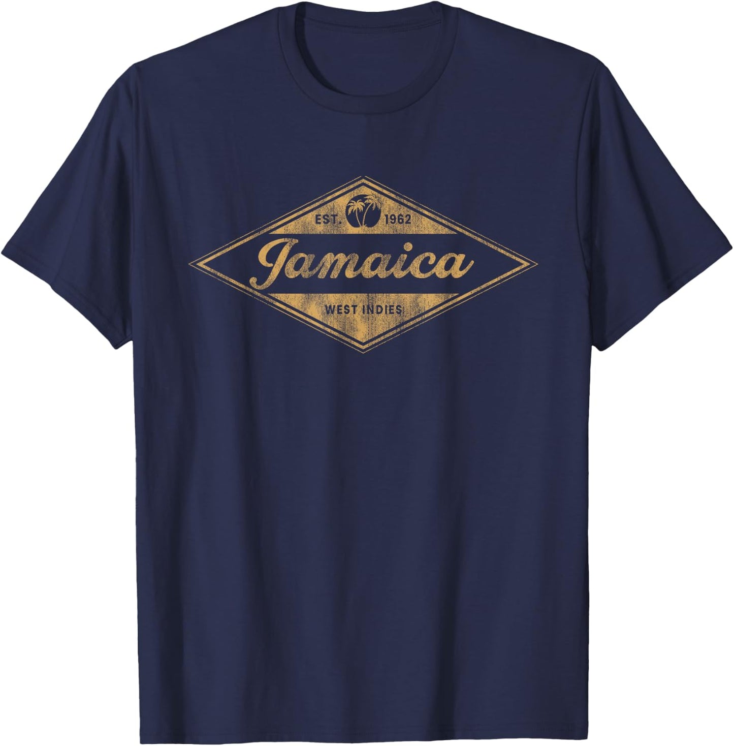 Vintage Jamaica Est 1962 Outfit Jamaica Retro Throwback T-Shirt - T-Shirt | Navy
