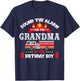 Sound The Alarm Grandma Birthday Boy Fire Truck Lover T-Shirt - T-Shirt | Navy