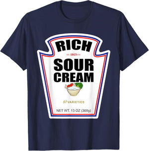 Halloween Matching Costume Rich Sour Cream Bottle Label T-Shirt - T-Shirt | Navy