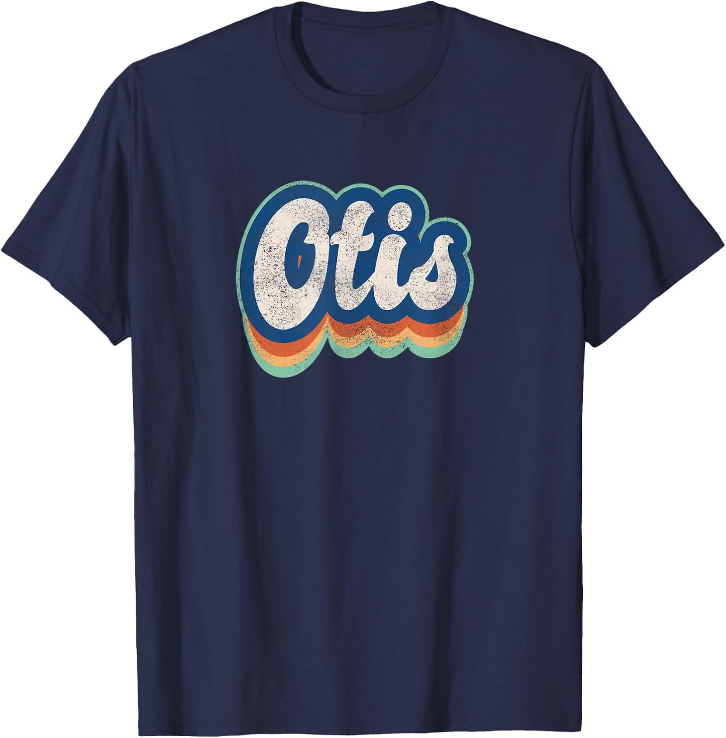 Otis First Name Boy Vintage Style 70s 80s Personalized T-Shirt - T-Shirt | Navy