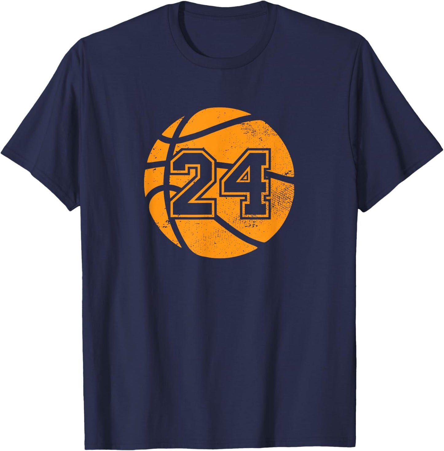 Basketball Player #24 Basketball Mom Dad Jersey Number 24 T-Shirt - T-Shirt | Navy