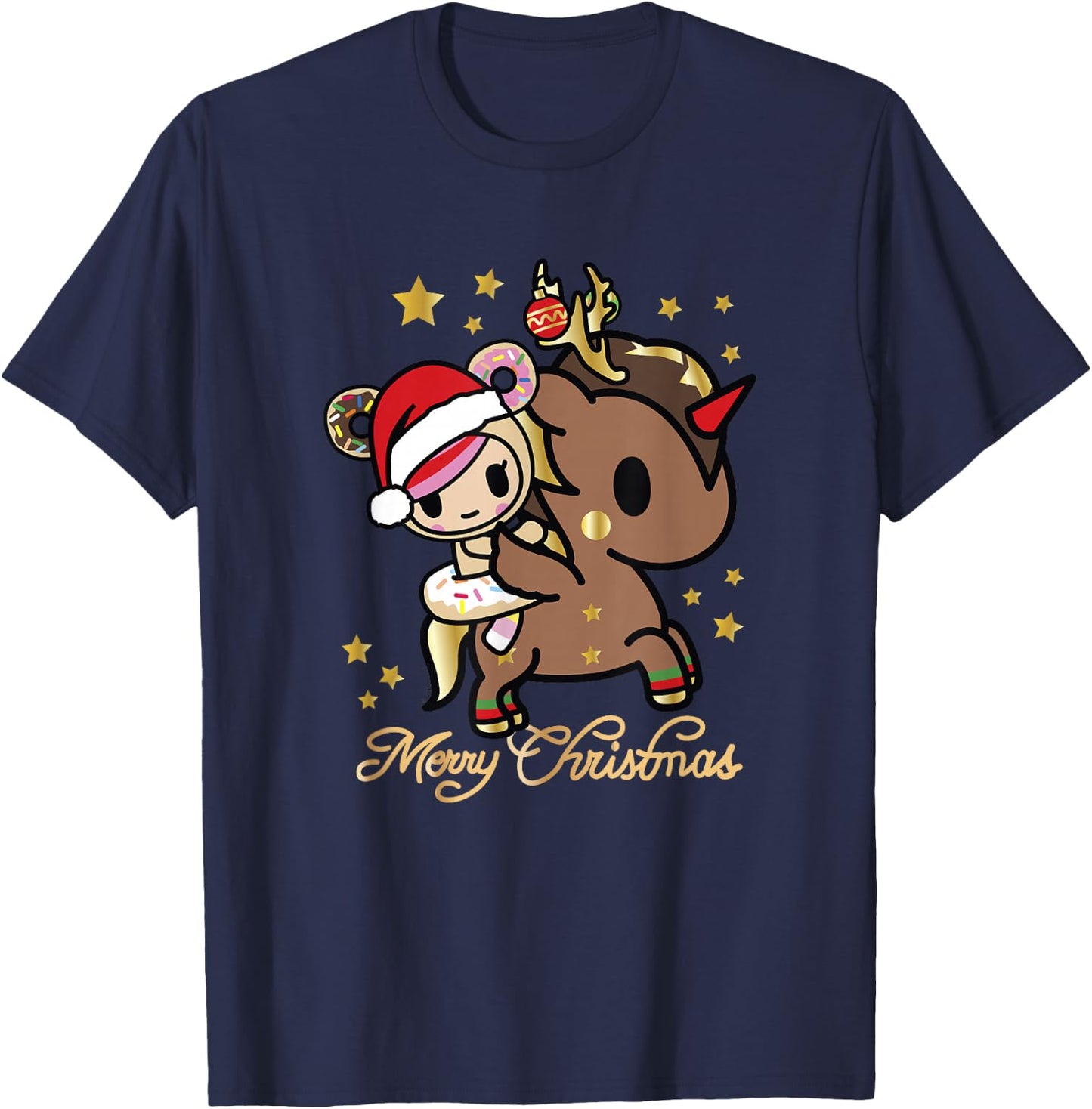 Tokidoki Christmas Merry Christmas Donutella Naughty Or Nice T-Shirt - T-Shirt | Navy
