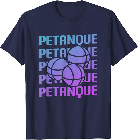 Retro Vintage Classic Petanque Player T-Shirt - T-Shirt | Navy