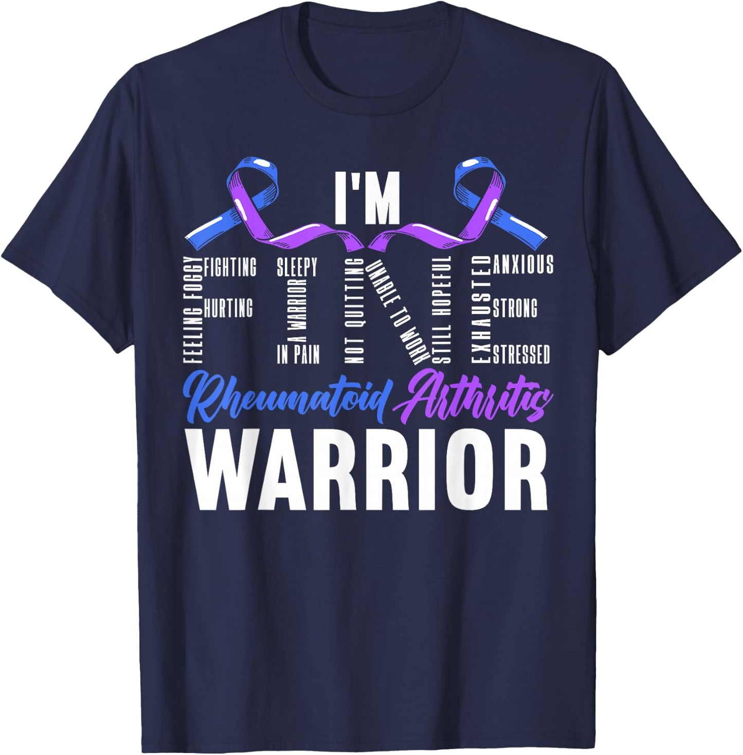 Rheumatoid Arthritis Warrior Autoimmune Disorder T-Shirt - T-Shirt | Navy