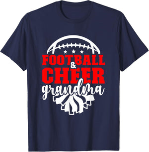 Football And Cheer Grandma Football & Cheerleading Grandma T-Shirt - T-Shirt | Navy