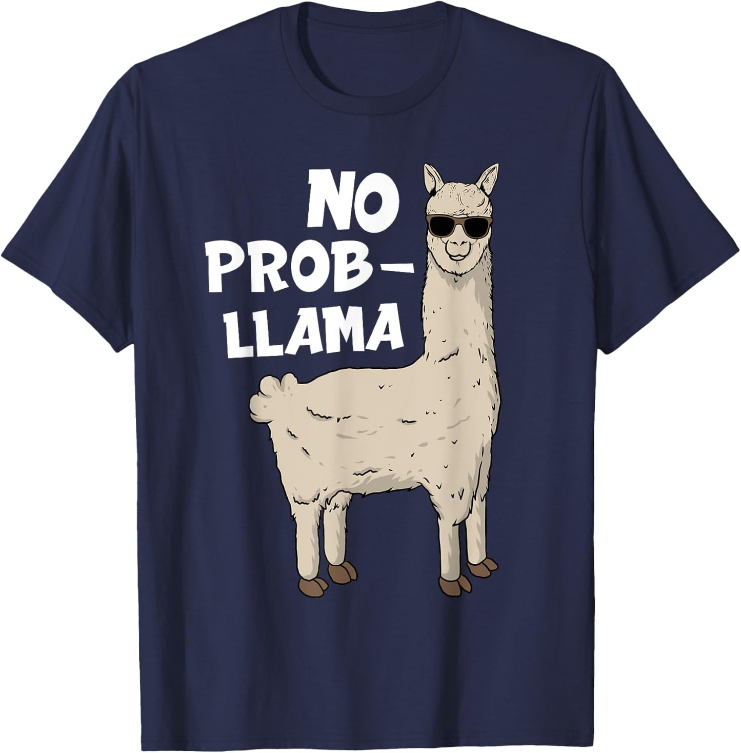 Funny Llama Design Women Kids Llama Alpaca Animal T-Shirt - T-Shirt | Navy