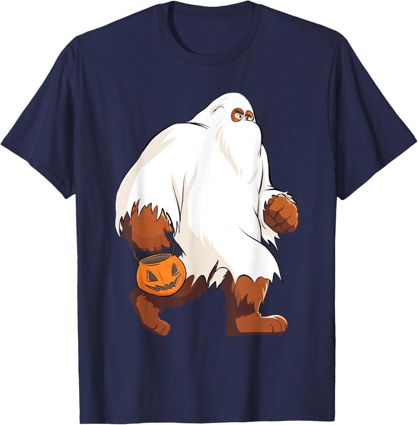 Funny Bigfoot Ghost Halloween Costume T-Shirt - T-Shirt | Navy