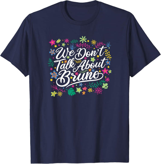Disney Encanto We Don't Talk About Bruno Floral Text T-Shirt - T-Shirt | Navy