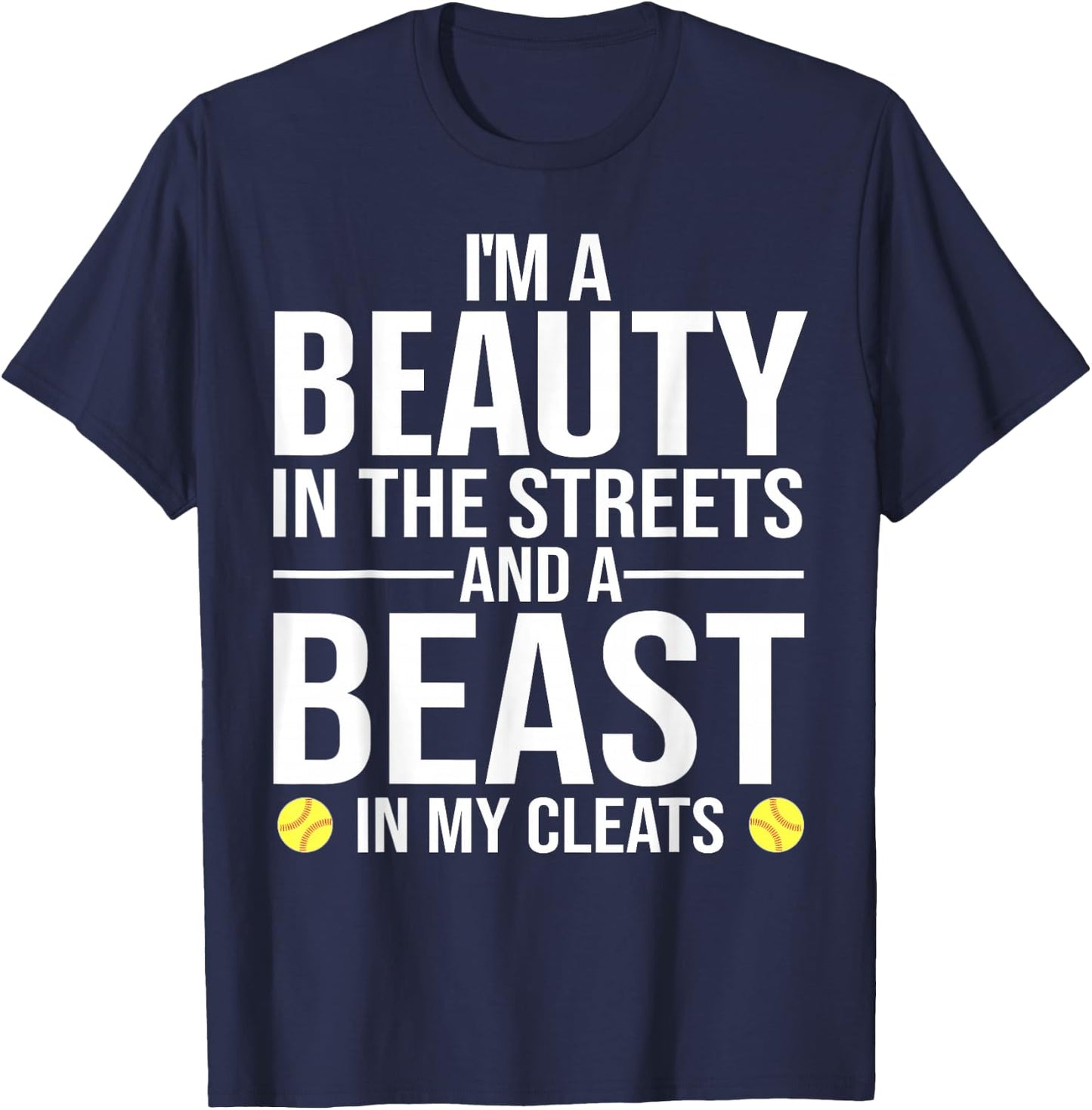 Funny Softball Design Girls Softball Team Player T-Shirt - T-Shirt | Navy