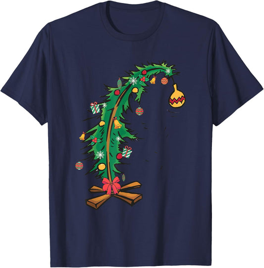 Christmas Tree With Led Light Pine Tree Xmas Light Camping T-Shirt - T-Shirt | Navy