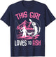 This Girl Loves To Fish Fishing Girls T-Shirt - T-Shirt | Navy