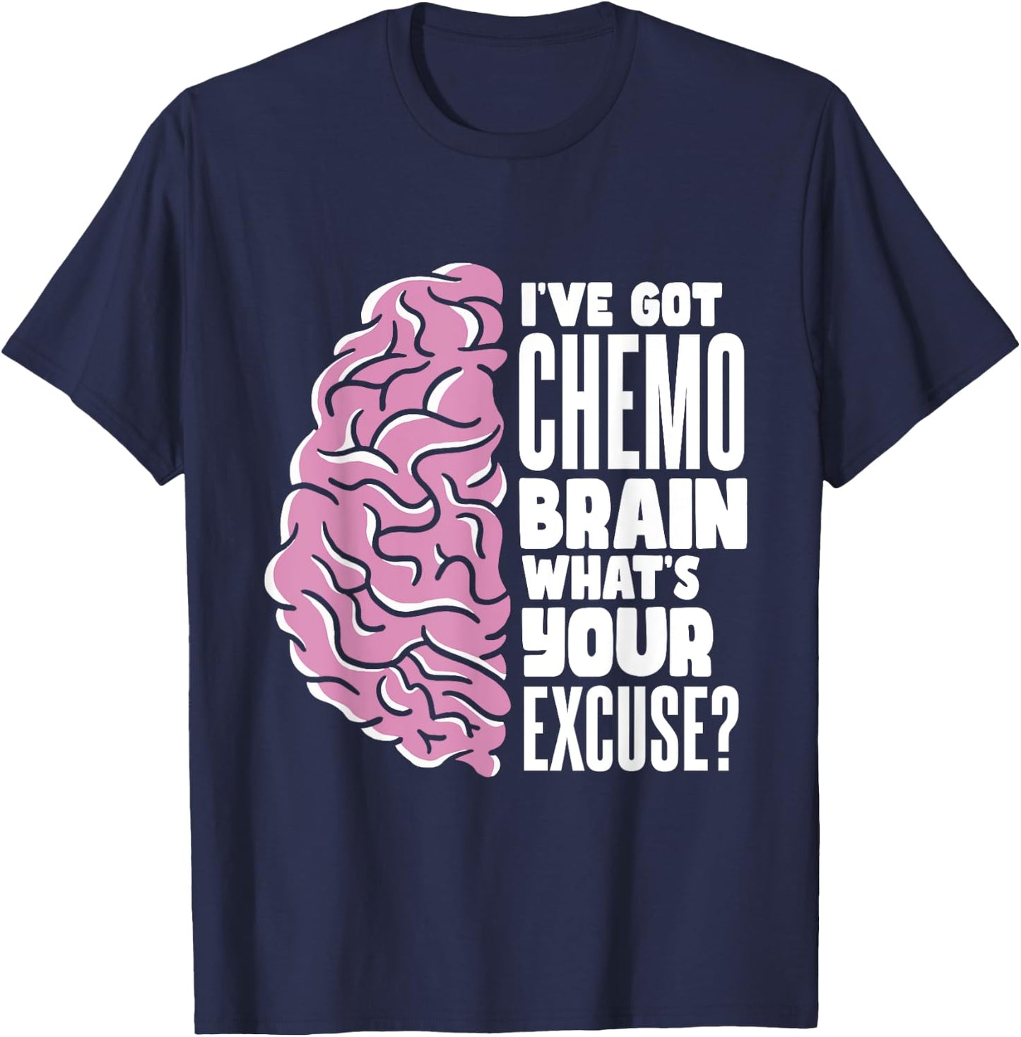 Radiation Therapy Fighter Chemo Brain T-Shirt - T-Shirt | Navy