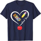Head Start Teacher Heart Love Apple Headstart Teacher T-Shirt - T-Shirt | Navy