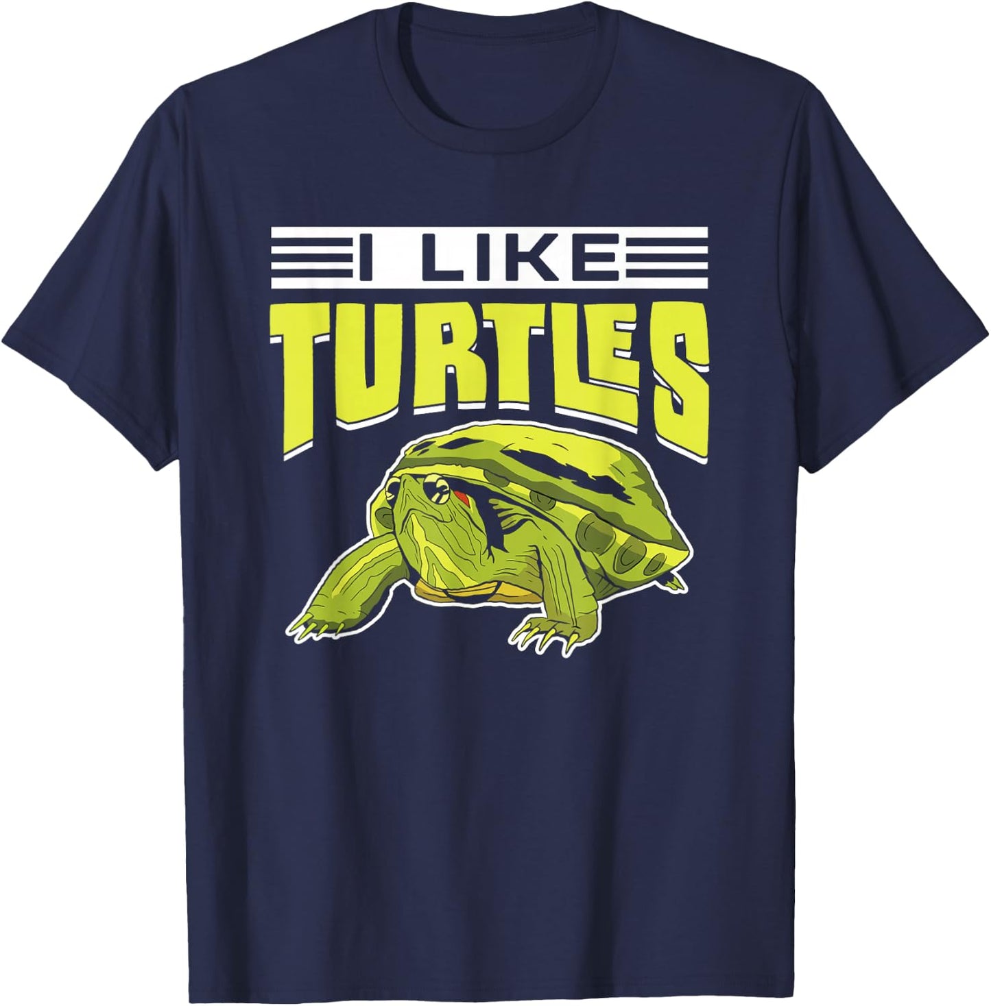 I Like Turtles Pet Animal Lover Turtle T-Shirt - T-Shirt | Navy