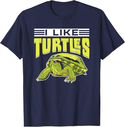I Like Turtles Pet Animal Lover Turtle T-Shirt - T-Shirt | Navy