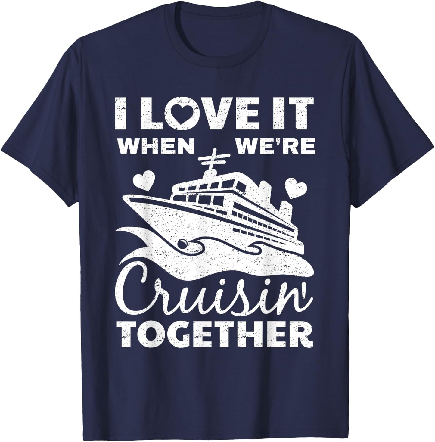 Cool Cruise Art Men Women Cruise Ship Couple Family Vacation Small T-Shirt - T-Shirt | Navy