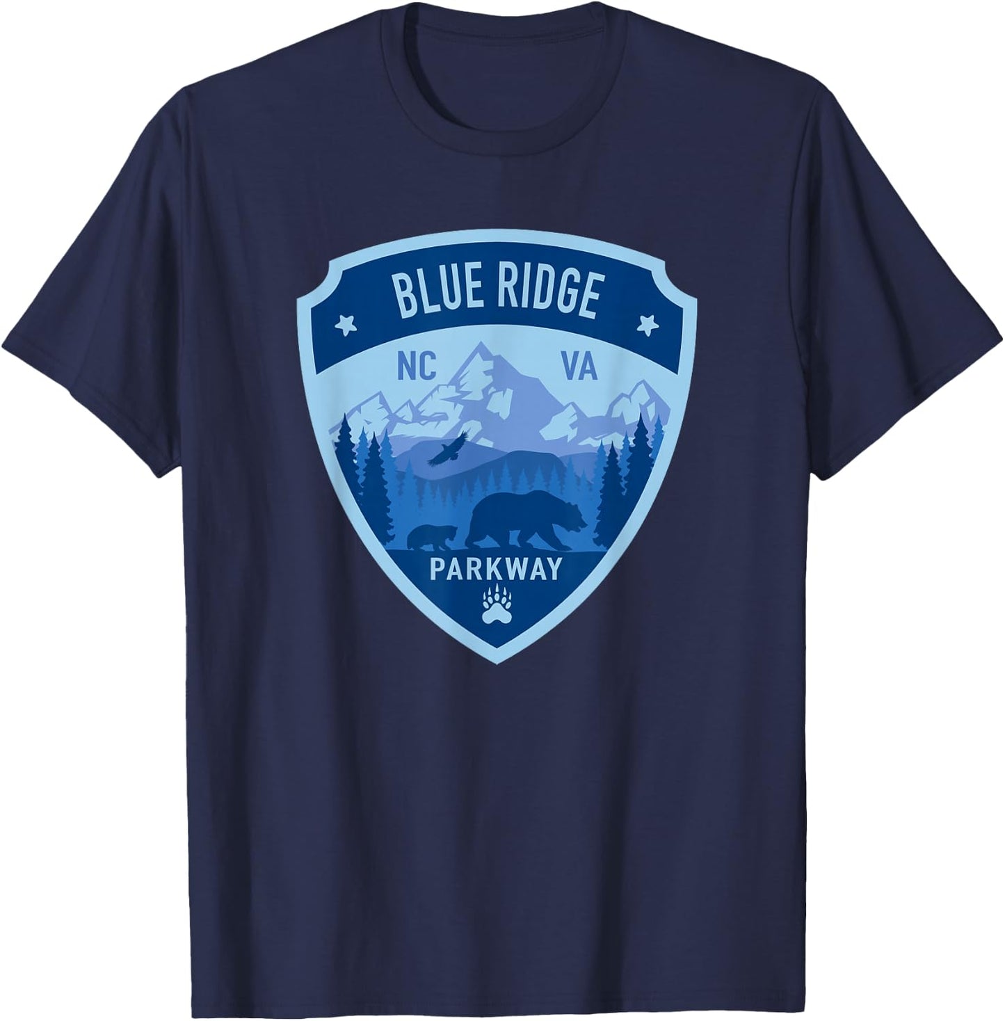 Blue Ridge Parkway NC and VA Design T-Shirt - T-Shirt | Navy