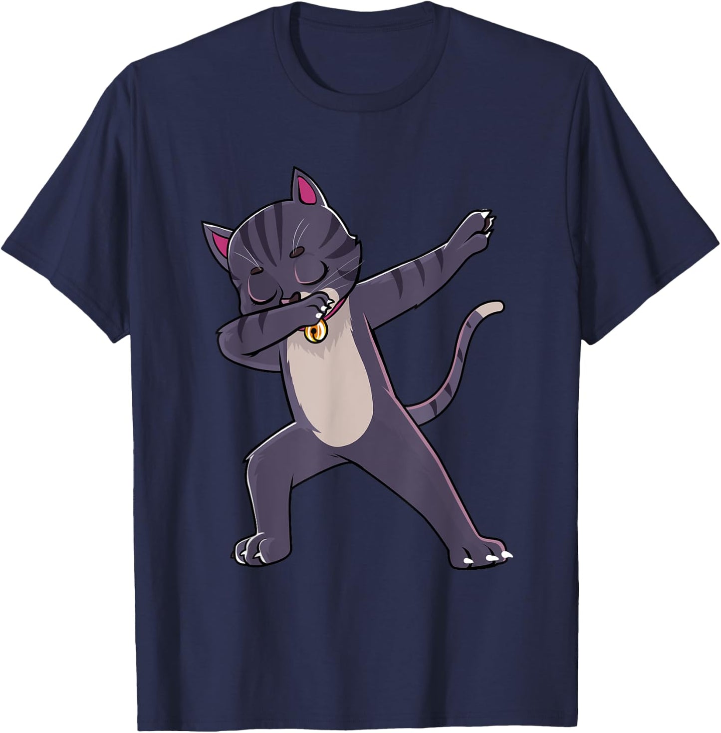 Dabbing Cat Kitten Kitty Men Women Kids T-Shirt - T-Shirt | Navy