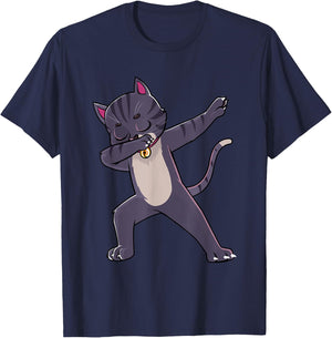 Dabbing Cat Kitten Kitty Men Women Kids T-Shirt - T-Shirt | Navy