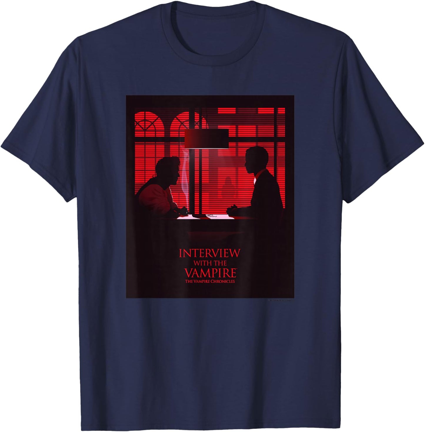 WB100 Interview with The Vampire Panel Silhouette Poster T-Shirt - T-Shirt | Navy
