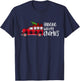 Hanging With My Gnomies Christmas Gnome Buffalo Plaid Red T-Shirt - T-Shirt | Navy