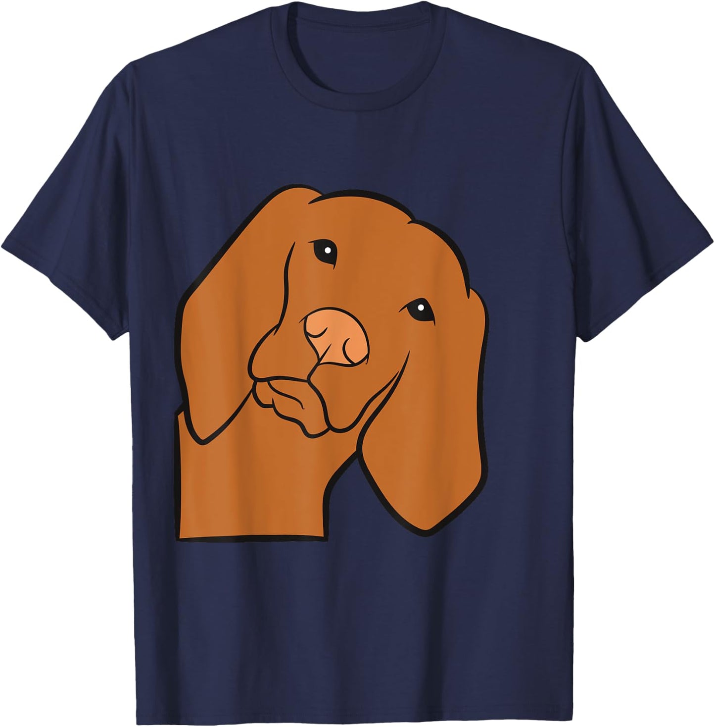 Cute Vizsla Dog Peeking From Side Hungarian Vizsla T-Shirt - T-Shirt | Navy