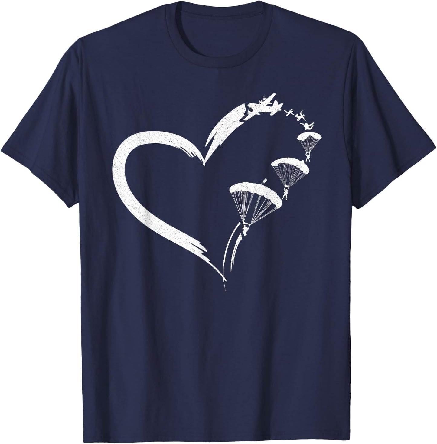 Parachute Parachute Paraglide Heart T-Shirt - T-Shirt | Navy