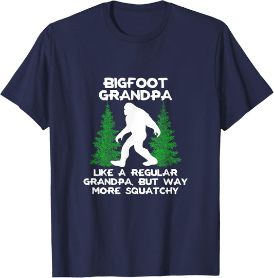 Funny Sasquatch Bigfoot Fathers Day Bigfoot Grandpa T-Shirt - T-Shirt | Navy