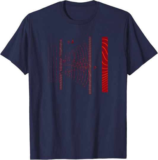 Double Slit Experiment Quantum Mechanics Physics Teacher Ner T-Shirt - T-Shirt | Navy